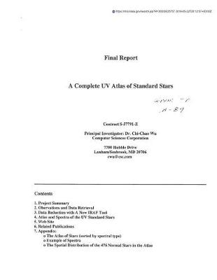 Book cover for A Complete UV Atlas of Standard Stars