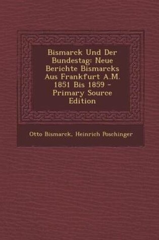 Cover of Bismarck Und Der Bundestag