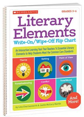 Book cover for Literary Elements Write-On/Wipe-Off Flip Chart, Grades 3-6