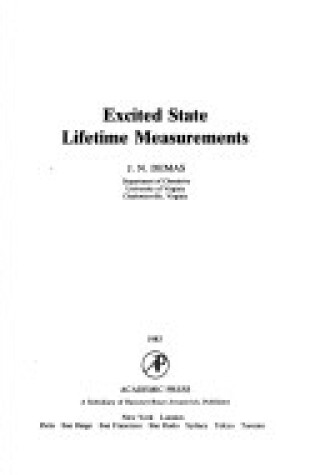 Cover of Excited State Lifetime Measurements