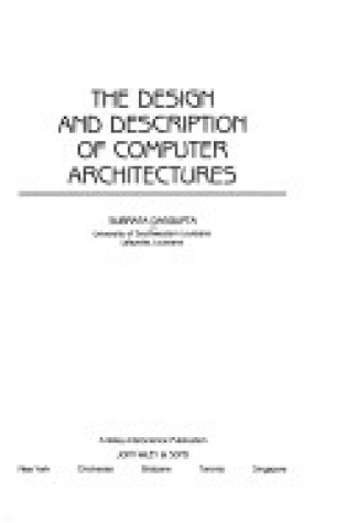 Cover of Design and Description of Computer Architectures