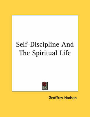 Book cover for Self-Discipline and the Spiritual Life