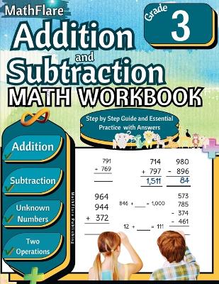 Cover of Addition and Subtraction Math Workbook 3rd Grade