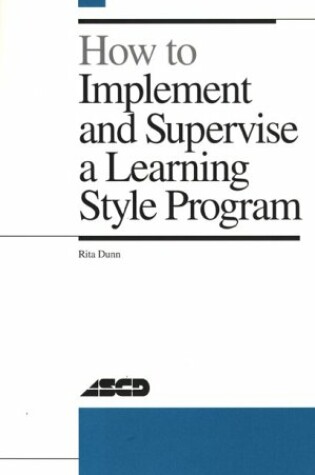 Cover of How to Implement and Supervise a Learning Style Program.