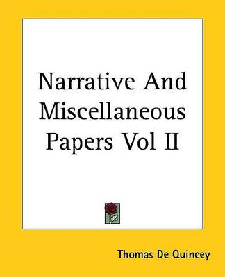 Book cover for Narrative and Miscellaneous Papers Vol II