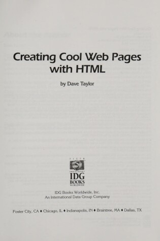 Cover of Creating Cool Web Pages with HTML