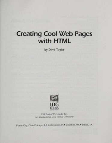 Book cover for Creating Cool Web Pages with HTML