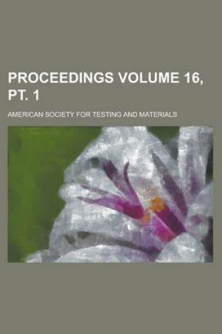 Cover of Proceedings Volume 16, PT. 1