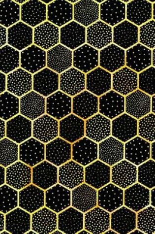 Cover of Bullet Journal Notebook Polka Dots and Hexagons Pattern 6