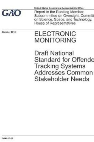 Cover of Gao-16-10; Electronic Monitoring