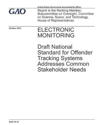 Book cover for Gao-16-10; Electronic Monitoring
