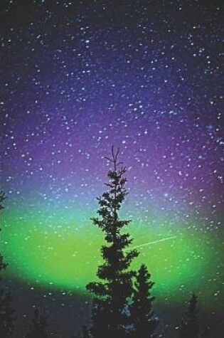 Cover of Northern Lights with Trees & Stars Notebook