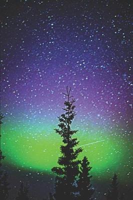 Book cover for Northern Lights with Trees & Stars Notebook
