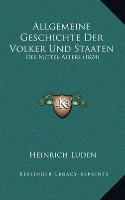 Book cover for Allgemeine Geschichte Der Volker Und Staaten