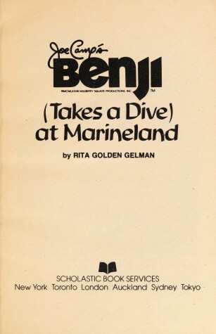 Book cover for Benji Takes a Dive at Marineland