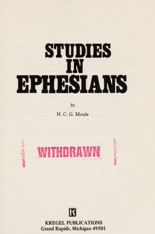 Cover of Studies in Ephesians