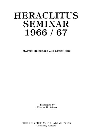 Cover of Heraclitus Seminar, 1966-67