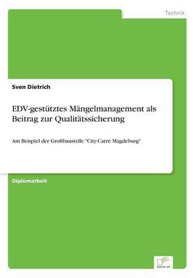 Book cover for EDV-gestutztes Mangelmanagement als Beitrag zur Qualitatssicherung