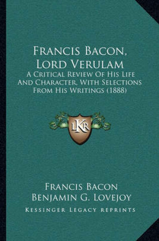 Cover of Francis Bacon, Lord Verulam