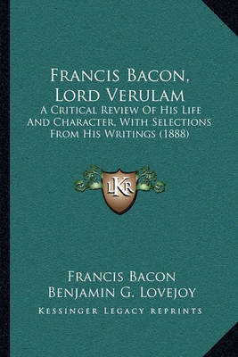 Book cover for Francis Bacon, Lord Verulam
