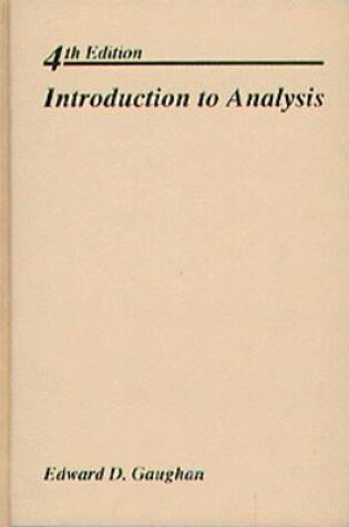 Cover of Introduction to Analysis