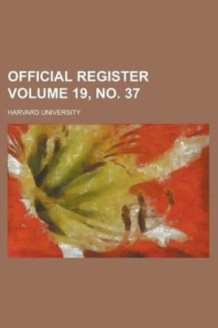 Cover of Official Register Volume 19, No. 37