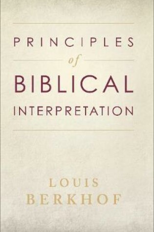 Cover of Principles of Biblical Interpretation