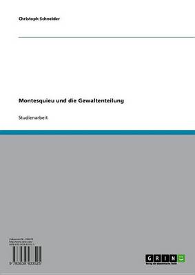 Book cover for Montesquieu Und Die Gewaltenteilung