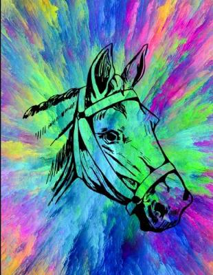 Book cover for Horse Tie Dye Colors Notebook Journal 150 Page College Ruled Pages 8.5 X 11