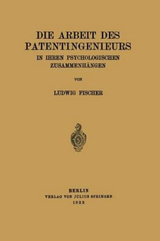 Cover of Die Arbeit Des Patentingenieurs