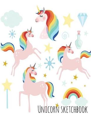 Book cover for Unicorn Sketchbook - Pink Unicorn Rainbow Princess