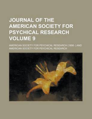 Book cover for Journal of the American Society for Psychical Research Volume 9