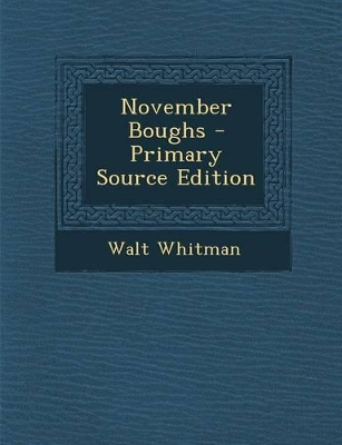 Book cover for November Boughs - Primary Source Edition