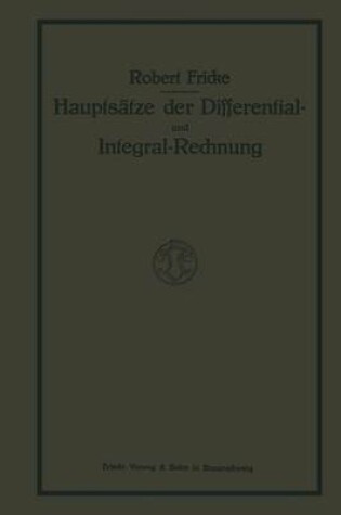 Cover of Hauptsatze Der Differential- Und Integralrechnung