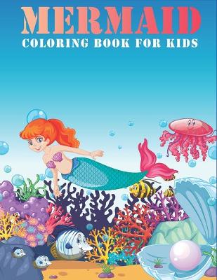 Book cover for mermaid coloring book for kids