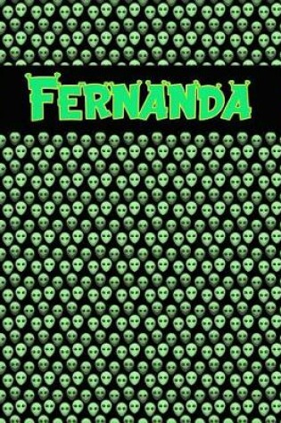 Cover of 120 Page Handwriting Practice Book with Green Alien Cover Fernanda