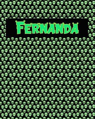 Book cover for 120 Page Handwriting Practice Book with Green Alien Cover Fernanda