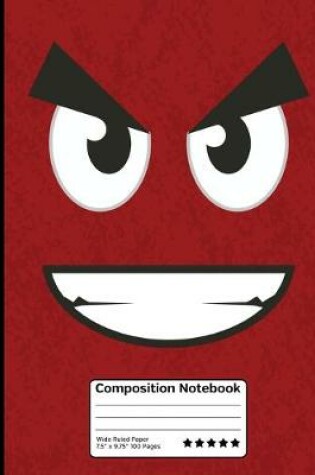 Cover of Angry Red Emoticon Composition Notebook