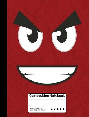 Book cover for Angry Red Emoticon Composition Notebook