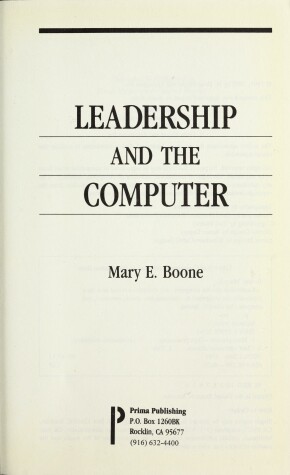 Book cover for Leadership and the Computer