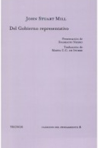 Cover of del Gobierno Representativo