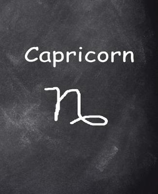 Cover of Capricorn Symbol Zodiac Sign Horoscope School Comp Book Chalkboard 130 Pages