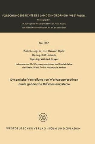 Cover of Dynamische Versteifung Von Werkzeugmaschinen Durch Gedampfte Hilfsmassensysteme