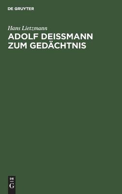 Book cover for Adolf Deissmann zum Gedachtnis