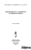Cover of Heidegger Et La Question Anthropologique