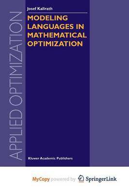 Book cover for Modeling Languages in Mathematical Optimization