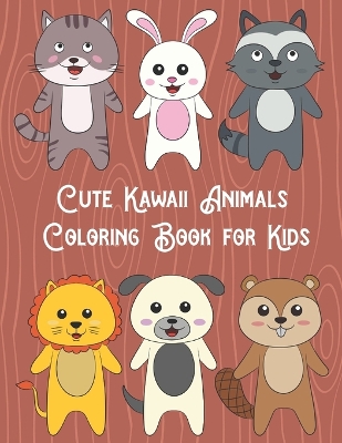 Book cover for Cute Kawaii Animals Coloring Book for Kids