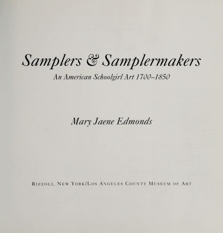 Book cover for Samplers & Samplermakers