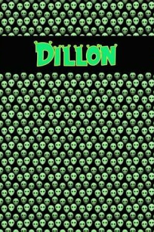 Cover of 120 Page Handwriting Practice Book with Green Alien Cover Dillon