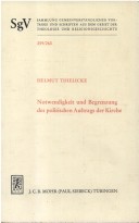 Cover of Notwendigkeit Und Begrenzung Des Politischen Auftrags Der Kirche